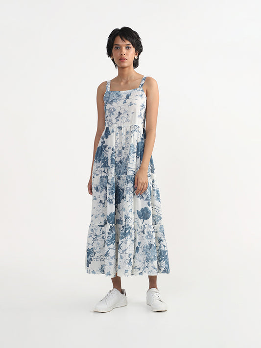 Bombay Paisley Printed Blue Dress