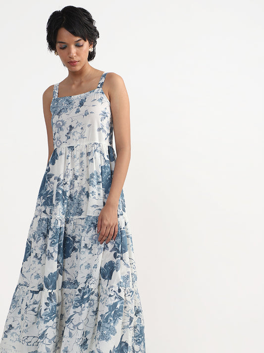 Bombay Paisley Printed Blue Dress