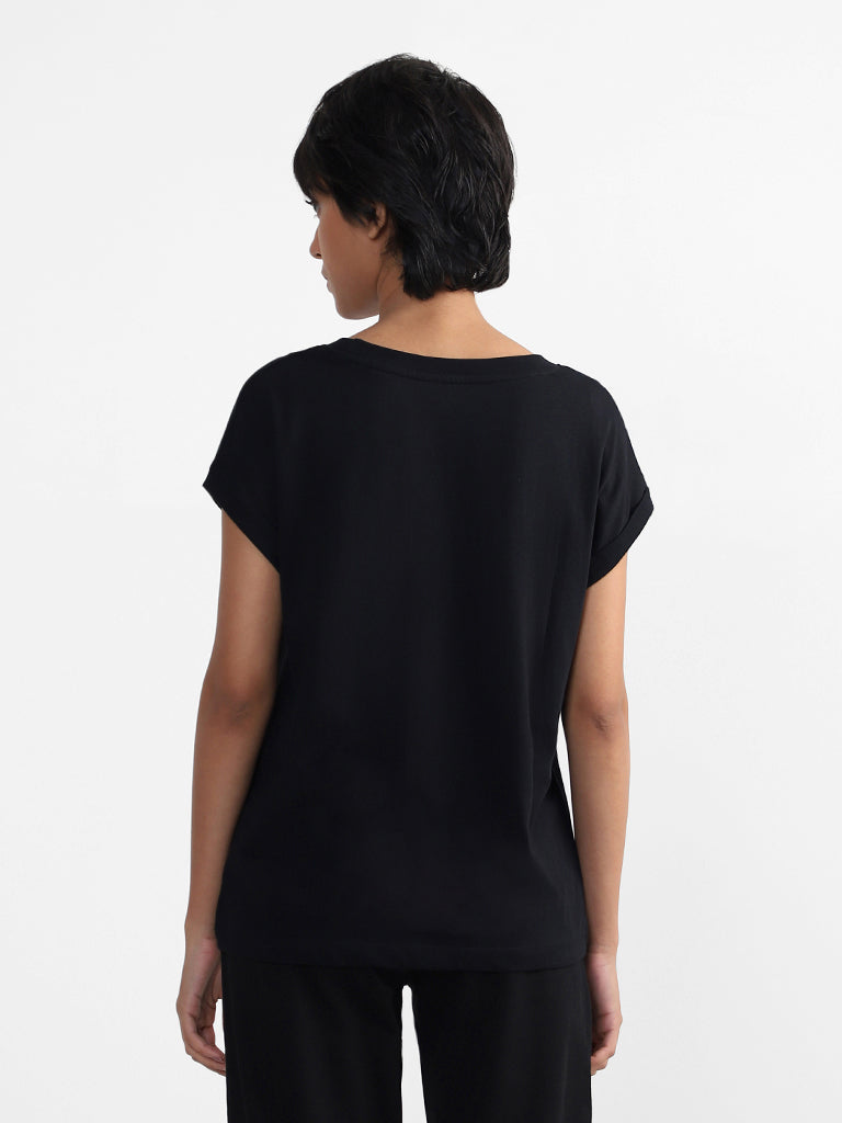 Studiofit Plain Black T-Shirt