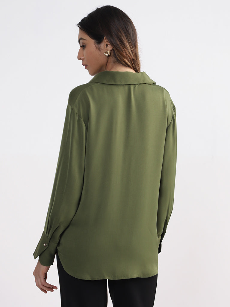 olive color blouse