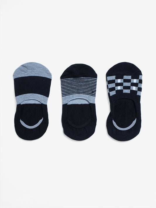 WES Lounge & Innerwear Striped Black Men's Socks - 3 Pairs