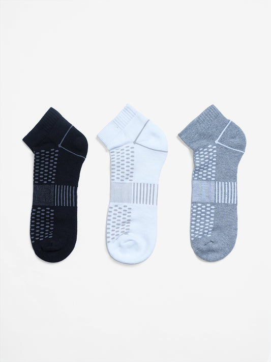 WES Lounge & Innerwear Striped Black Men's Socks - 3 Pairs