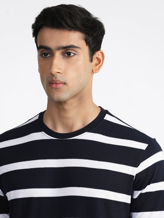 WES Lounge Navy Striped T-Shirt
