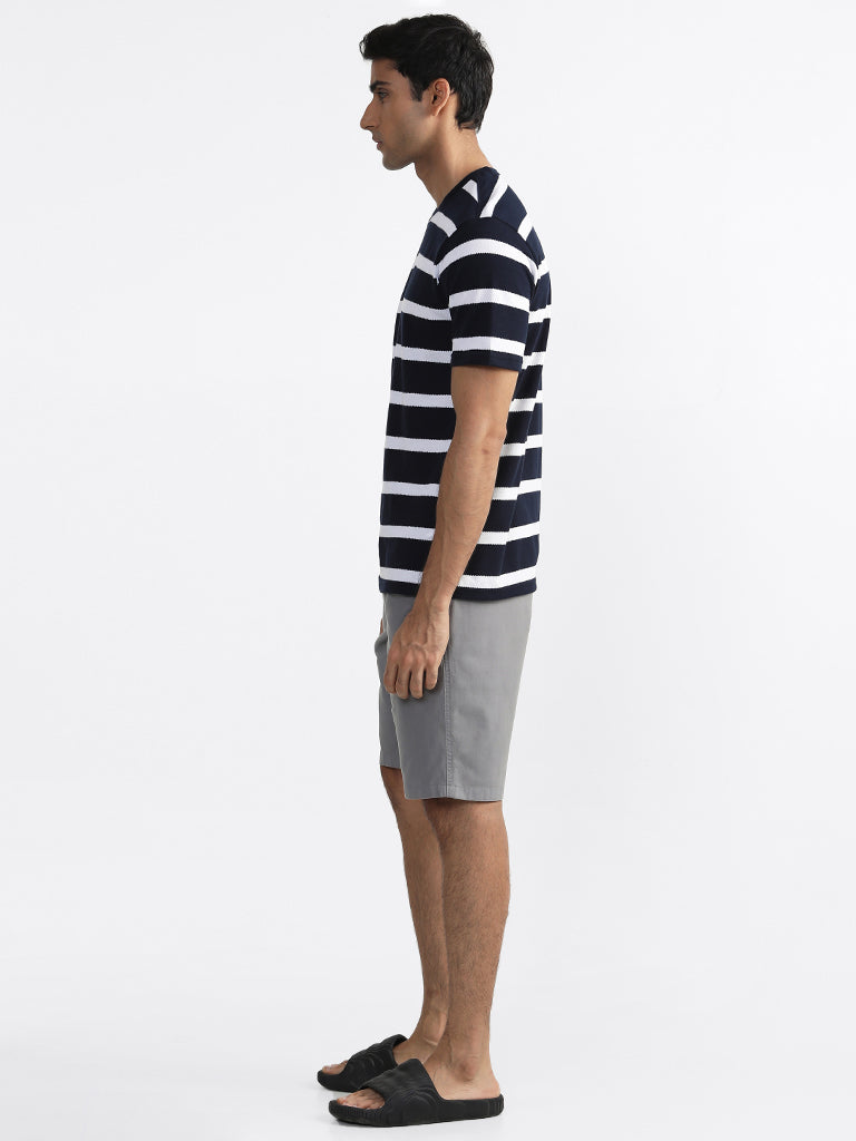 WES Lounge Navy Striped T-Shirt