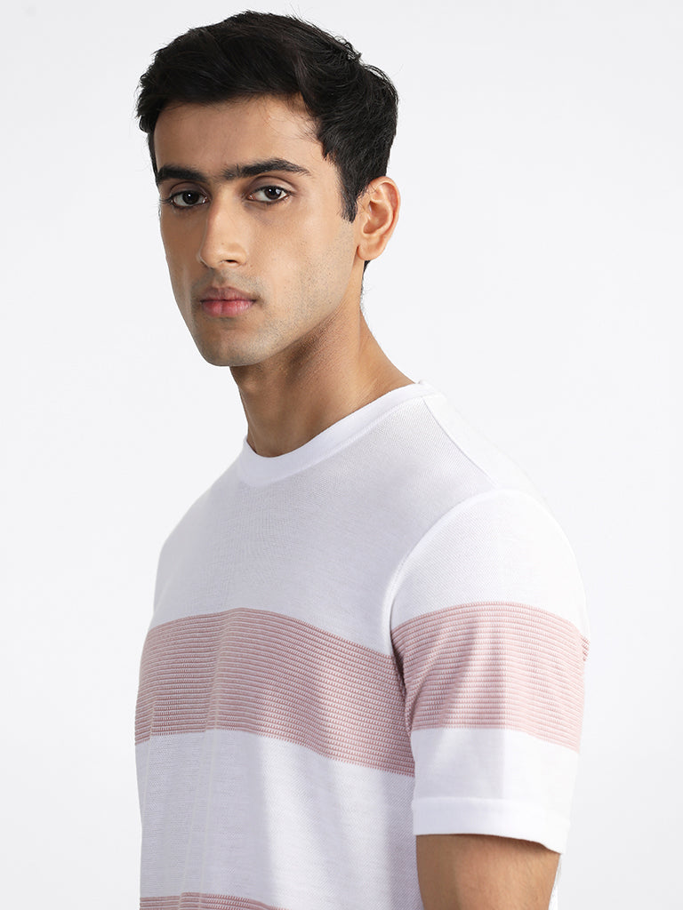 WES Lounge White Striped T-Shirt