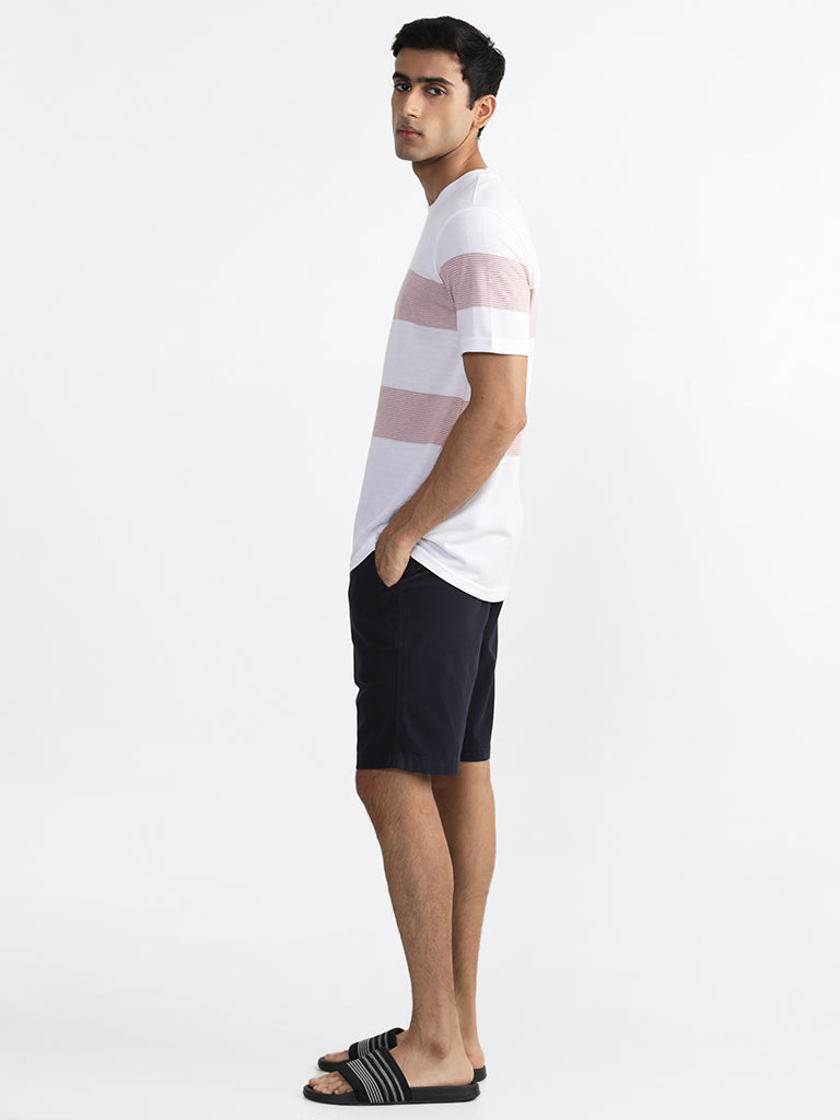 WES Lounge White Striped T-Shirt