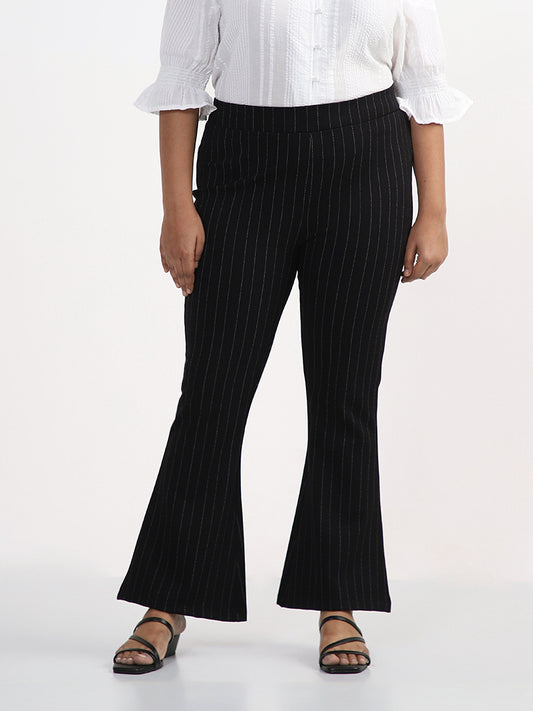 Gia Striped Black Trousers