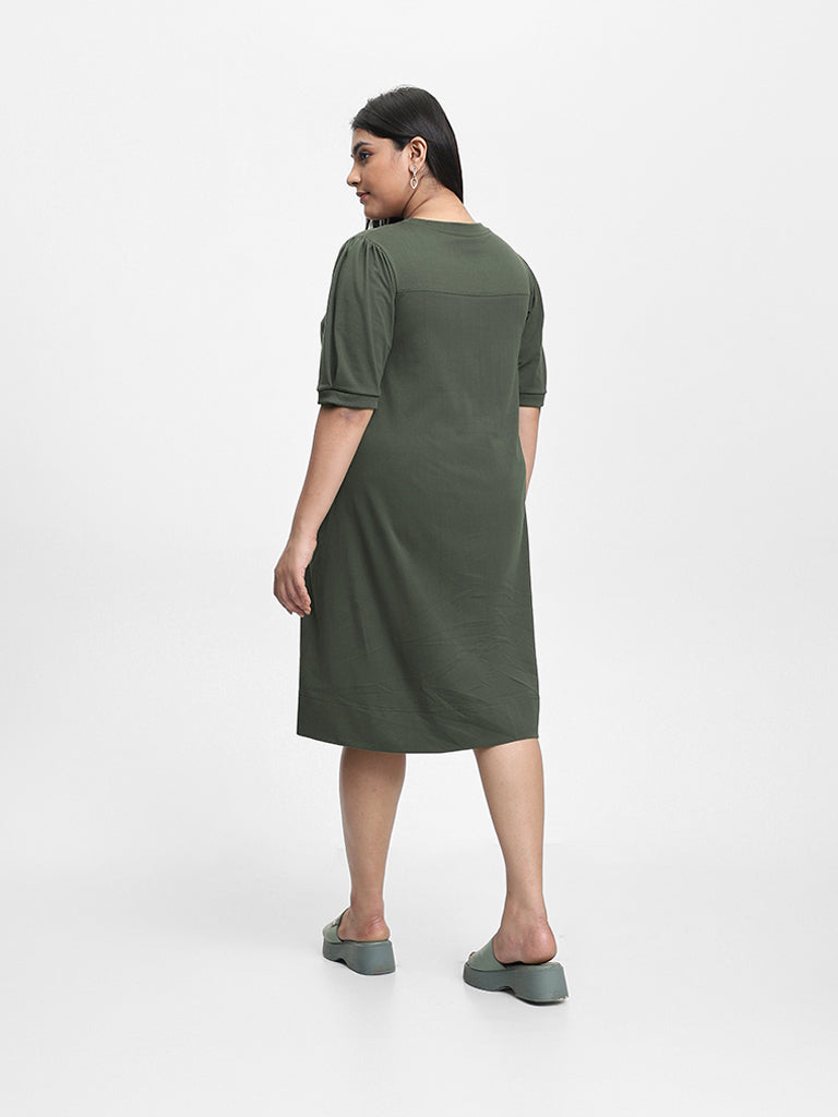 Gia Solid Olive Dress