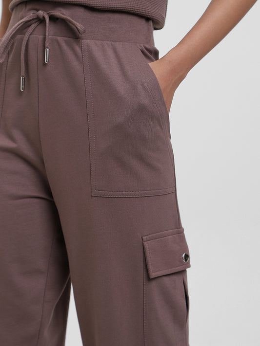 Studiofit Solid Chocolate Brown Joggers