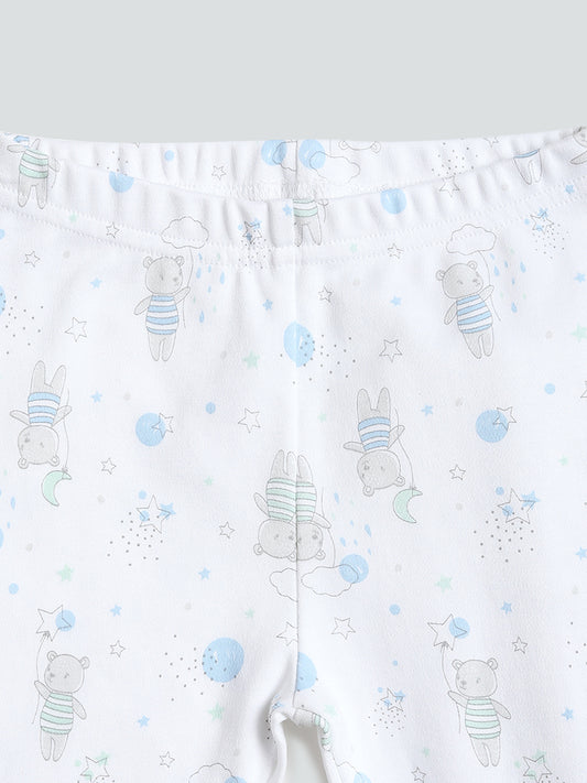 HOP Baby Printed Blue Leggings - Pack of 3