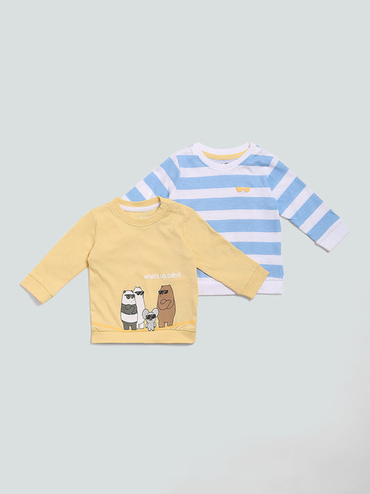 HOP Baby Solid Solid Multi T-Shirt Pack of 2